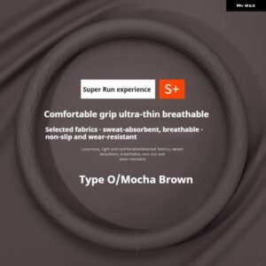 アンチスリップ 自動装飾 PU レザー ステアリングホイール カバー フィアットグランデプント TIPO STILO UNO アストラブラボーパンダ FREEMO - circular type6