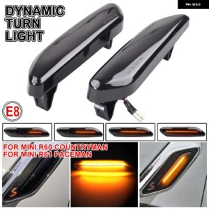 サイドマーカー流れるダイナミックシーケンシャルウインカー インジケーター LED ウィンカーライト ミニクーパーR60 R61カントリーマンペースマン - Dynamic Smoked Black