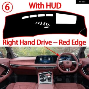 ダッシュボード カバー パッド MG MG 7 MG7 2022 2023 2024 2025 2026 カーアクセサリー ダッシュボード サンシェード ANTO-UV カーペット - Right Red with HUD