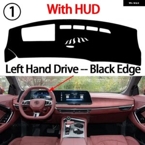 ダッシュボード カバー パッド MG MG 7 MG7 2022 2023 2024 2025 2026 カーアクセサリー ダッシュボード サンシェード ANTO-UV カーペット - Left Black with HUD