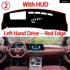 ダッシュボード カバー パッド MG MG 7 MG7 2022 2023 2024 2025 2026 カーアクセサリー ダッシュボード サンシェード ANTO-UV カーペット - Left Red with HUD