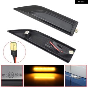 1ペア ダイナミックシーケンシャル LED サイドマーカー ウインカーライト インジケータリピーター VW トランスポーター T6 キャディ - Dynamic Black A