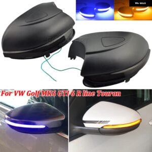 2個 ダイナミックウインカー LED ウィンカーライト VW R20 2008-2012 TOURAN 2011-2015 サイドミラー インジケーター シーケンシャル - Blue-Yellow