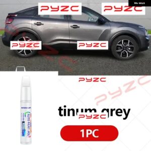 シトロエン C4 2004-2025 LC B7 E3 ペイントタッチアップペンキット - スクラッチ修復車スクラッチリムーバー ブラシ付き DIY オートアクセサリー - Platinum grey