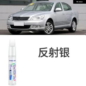 シュコダ オクタビア ペイント タッチアップ ペン キット ペイント スクラッチリペア スクラッチ リムーバー ペイントリペアセット 自動車アクセサリー - Reflective silver