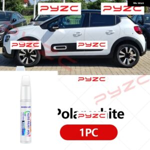 シトロエン C3 1996-2025 ペイントタッチアップペンキット - スクラッチ修復車スクラッチリムーバー ブラシ付き DIY オートアクセサリー - Polar white