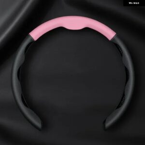本革 ステアリングホイール カバー 超薄型通気性 38CM CHERY TIGGO 8 ARRIZO 5 7 PRO EQ7 GX 5X 3X TIGGO 7 PRO 8 - Black Pink