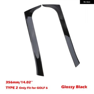 VW ゴルフ 6 MK6 GTI GTR GTD 2008-12 リアウィンドウサイド スポイラー ディフューザー テールフィンカーアクセサリー - Glossy Black Type 2