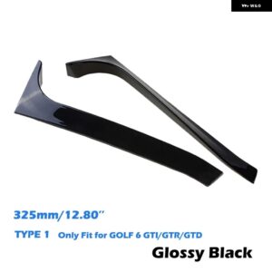 VW ゴルフ 6 MK6 GTI GTR GTD 2008-12 リアウィンドウサイド スポイラー ディフューザー テールフィンカーアクセサリー - Glossy Black Type 1