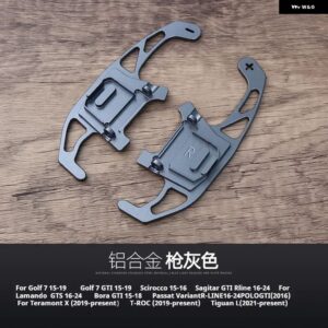 VW ゴルフ 7 シロッコ サジタル LAMANDO BORA POLO GTI 2個 ステアリングホイール シフト パドル 延長 合金 シフター - GRAY