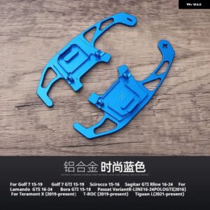 VW ゴルフ 7 シロッコ サジタル LAMANDO BORA POLO GTI 2個 ステアリングホイール シフト パドル 延長 合金 シフター - Blue