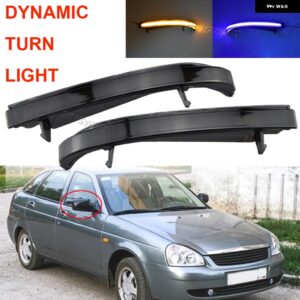 ダイナミック LED ウインカー ウインカー FR サイドミラー インジケーター ライト LADA PRIORA 1ペア 左 + 右 - Double light