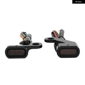 ハーレー ソフテイル 2000-2014 /ダイナ 1999-2017/ スポーツスター 1993-2003 LED フロント ウインカー ライト ミニランプ - Black Smoked