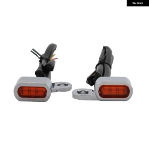ハーレー ソフテイル 2000-2014 /ダイナ 1999-2017/ スポーツスター 1993-2003 LED フロント ウインカー ライト ミニランプ - Chrome Orange