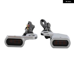 ハーレー ソフテイル 2000-2014 /ダイナ 1999-2017/ スポーツスター 1993-2003 LED フロント ウインカー ライト ミニランプ - Chrome Smoked