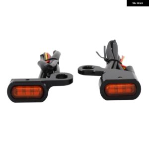 ハーレー ソフテイル 2000-2014 /ダイナ 1999-2017/ スポーツスター 1993-2003 LED フロント ウインカー ライト ミニランプ - Black Orange