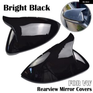 VW ゴルフ 7 MK7 MK7.5 GTI R GTE GTD 2014-2019 バックミラー カバー サイドミラー キャップカーアクセサリー - Black-2pcs