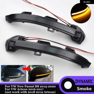 ダイナミック ウインカー LED ウインカー VW パサート B8 バリアント ARTEON ライト ミラー インジケーター シーケンシャル 2016-21 - smoked black