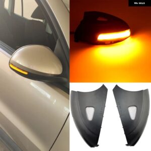 1ペア VW シャラン 2012-2015 VW ティグアン 2008-2016 ダイナミックライトサイドミラー ウィンカー バックミラー LED リピーターランプ - Yellow