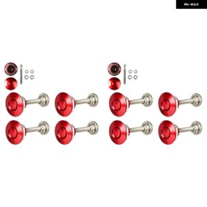 8X クイックリリース プッシュ フードラッチ ボタンピン ボンネット ロック バンパー クリップラッチレッド - Red