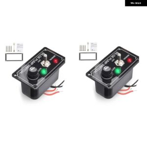 2X DC 12V 溶融マリンビルジ ポンプ スイッチ パネル LED インジケータライト付き手動/オフ/自動 3 ウェイトグルスイッチ - Black