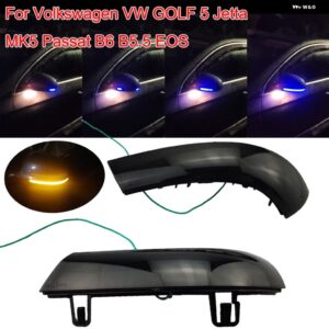 VW ゴルフ 5 MK5 2003-2008 VW ゴルフ 5 / 6 プラス 2005-2013 ダイナミック LED ウィンカーライト サイド ウイング ミラー インジケーター - Blue-Yellow