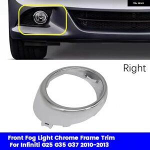 フロント フォグライト クローム フレーム インフィニティG25 G35 G37 10-13外側モールディング フォグランプ トリム ベゼル カバー - Silver Right