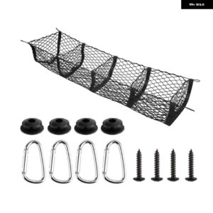 カーゴネット トランク ベッド オーガナイザー メッシュ 収納 ネット トランク カーゴネット トラック アクセサリー雑貨ラック トランク キャリア ネット - Black