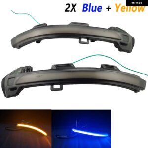 VW パサート B8 2015-19 LED ウインカー ダイナミックウィンカー ライトサイドバックミラー ライト - Blue-Yellow