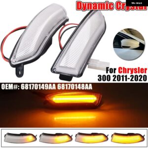 ウィンカーシーケンシャル ウインカーランプ 68170149AA クライスラー 300 2011-2020 68170148AA LED サイドミラー ライト - Dynamic Crystal