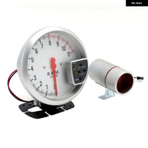 5インチ 車用 RPM 11000K タコメーター ゲージ 7色 12V 自動車用 カスタム 電子計器 汎用 - WHITE