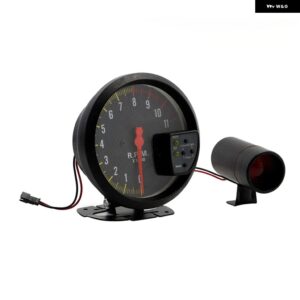 5インチ 車用 RPM 11000K タコメーター ゲージ 7色 12V 自動車用 カスタム 電子計器 汎用 - black