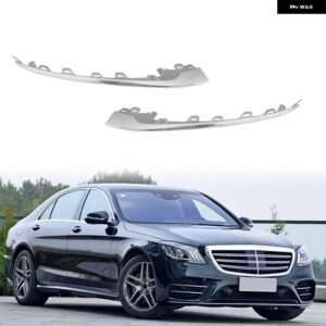 2228857800 車用フロント バンパー 右側クローム トリム ストリップパーツ メルセデス ベンツ W222 S クラス 2018 2019 2020 - Silver Right