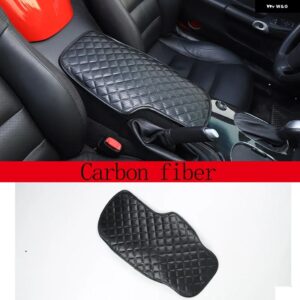 シボレー コルベット C6 2005-2013 レザー ブラック カーシート アームレスト センター コンソール ボックス カバー カーアクセサリー - carbon fiber