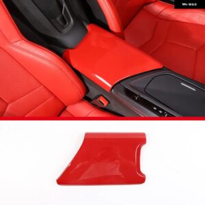 ABSカーボン シボレー コルベット C8 スティングレイ Z51 Z06 2020-2023 車用センター アームレスト ボックス カバー カーアクセサリー - red