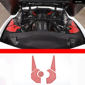 シボレー コルベット C8 スティングレイ Z51 Z06 2020-2023 ステンレス 製 エンジン ルーム サイド パネル カバー トリム - 5pcs Red