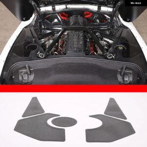 シボレー コルベット C8 スティングレイ Z51 Z06 2020-2023 ステンレス 製 エンジン ルーム サイド パネル カバー トリム - 5pcs black