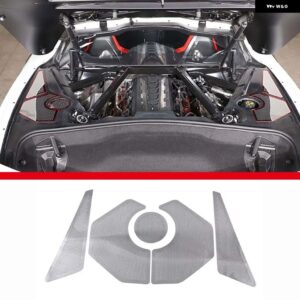 シボレー コルベット C8 スティングレイ Z51 Z06 2020-2023 ステンレス 製 エンジン ルーム サイド パネル カバー トリム - 5pcs Silver