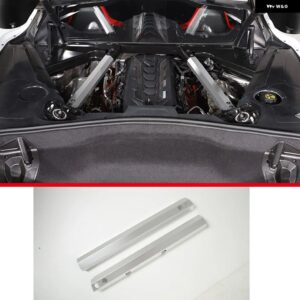 シボレー コルベット C8 スティングレイ Z51 Z06 2020-2023 アルミ 合金 製 エンジン カバー 両面ロゴ 装飾 ステッカー - Style B Silver