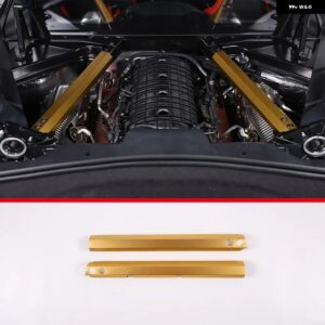 シボレー コルベット C8 スティングレイ Z51 Z06 2020-2023 アルミ 合金 製 エンジン カバー 両面ロゴ 装飾 ステッカー - Style B Yellow