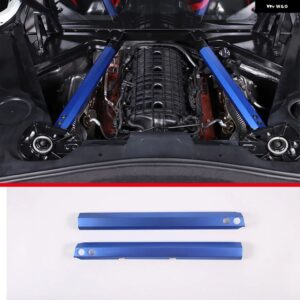 シボレー コルベット C8 スティングレイ Z51 Z06 2020-2023 アルミ 合金 製 エンジン カバー 両面ロゴ 装飾 ステッカー - Style B Blue