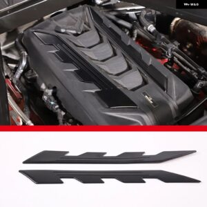 シボレー コルベット C8 スティングレイ Z51 Z06 2020-2023 アルミ 合金 製 エンジン カバー 両面ロゴ 装飾 ステッカー - Style A Black