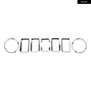 車用フロント グリル ヘッドライト デコレーション カバー ステッカー キット SUI JIMNY 2019 - 22 カー スタイリング アクセサリー - A Chrome set