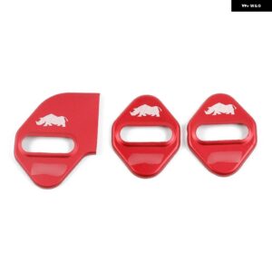 3個入り アルミ 合金 製 車ドアロック 装飾 カバー SUI JIMNY 2019 - 21 外装 アクセサリー - red A