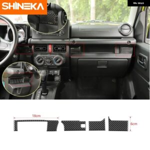 インテリア カーボンカーセンター コンソール サイドデコレーションストリップカバー トリム ステッカー SUI JIMNY 2019+アクセサリー - red