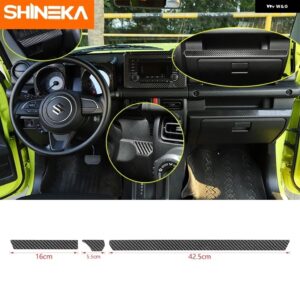インテリア カーボンカーセンター コンソール サイドデコレーションストリップカバー トリム ステッカー SUI JIMNY 2019+アクセサリー - black