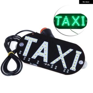 12VタクシーLED車 フロントガラス キャブ インジケーター ランプサイン45LED フロントガラス ライトランプ - Green