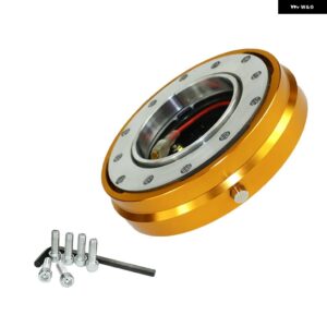 薄型 バージョン 6穴 ステアリングホイール クイックリリースハブ アダプター スナップオフボスキット - Gold