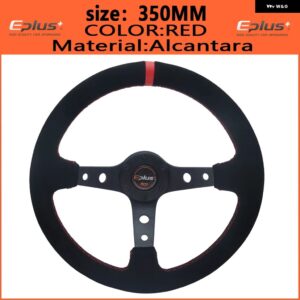車用スポーツ ステアリングホイール PVC レーシングタイプ 汎用 320MM 350MM アルミ製 レトロモディファイド オート スタイリング - Alcantara RED