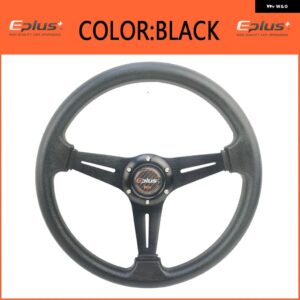 カースポーツ ステアリングホイール レーシングタイプ 汎用 14インチ 350MM アルミ PU 5色 カー スタイリング クイックリリース - black